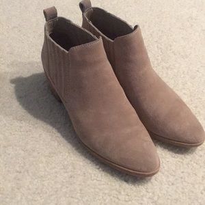 Tan suede booties